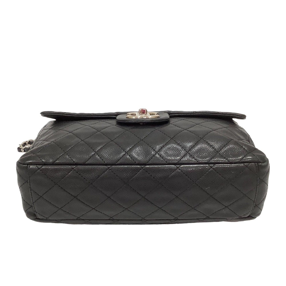 CHANEL MAXI Black Caviar Classic Single Flap Handbag SHW Shoulder Bag - Picture 6 of 16